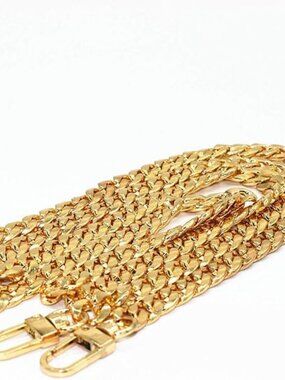 47” Gold Chain Strap Replacement | Flat Iron Handbag Chain | Crossbody Purse